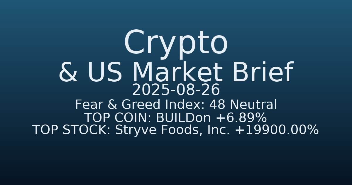 코인·미증시 요약 (Crypto & US Market Brief) (2025-08-26)