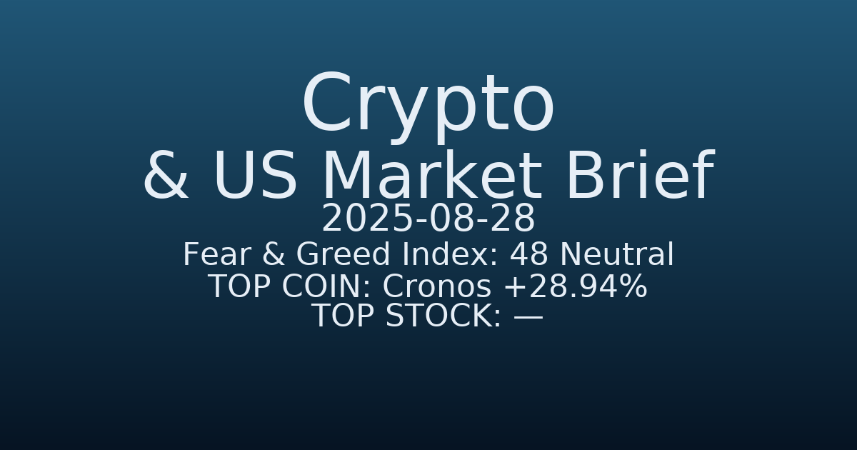 코인·미증시 요약 (Crypto & US Market Brief) (2025-08-28)