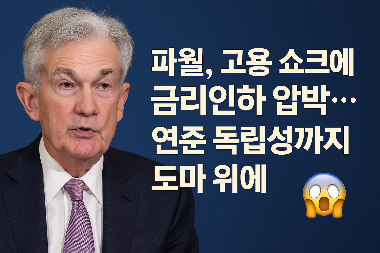 파월, 고용 쇼크에 금리인하 압박…연준 독립성까지 도마 위에 😮