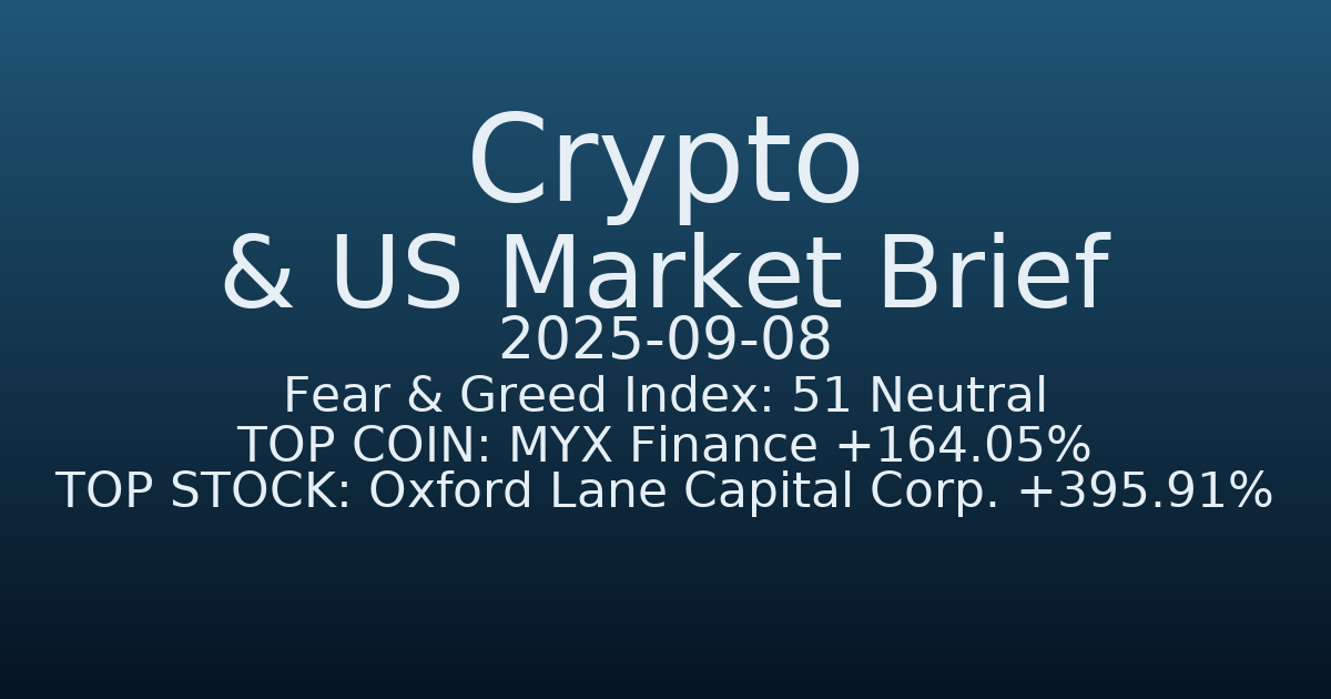 코인·미증시 요약 (Crypto & US Market Brief) (2025-09-08)
