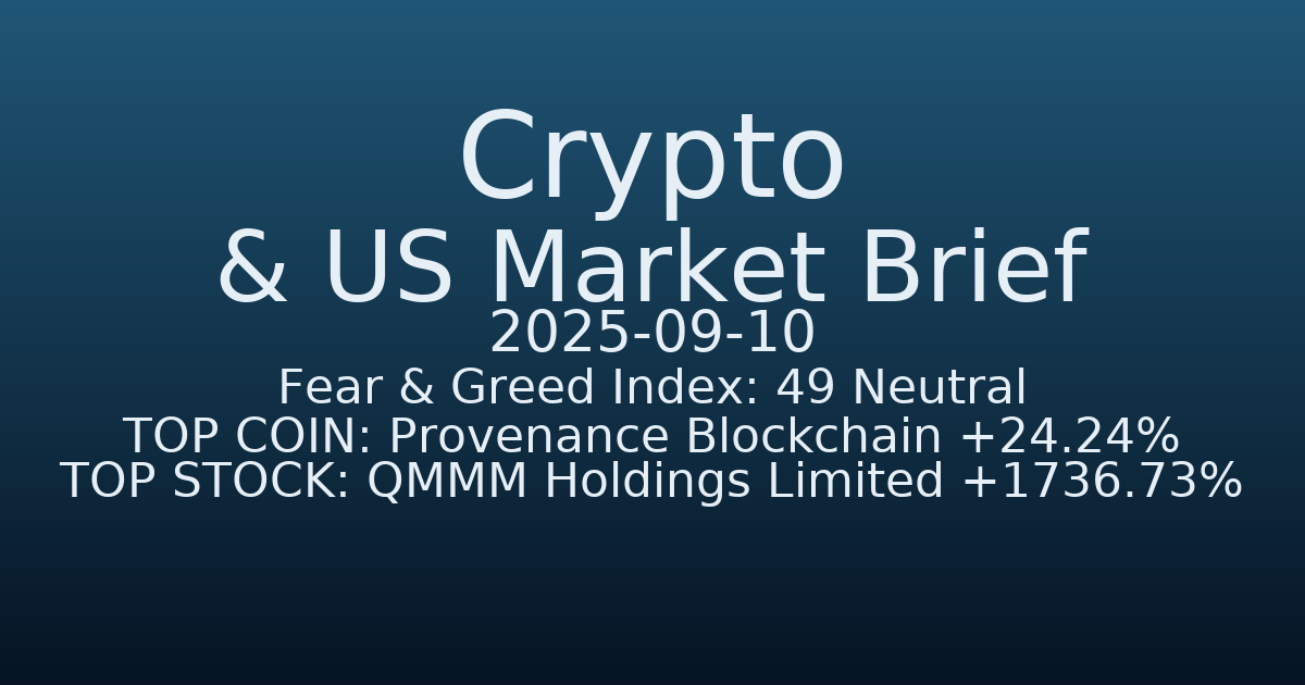 코인·미증시 요약 (Crypto & US Market Brief) (2025-09-10)