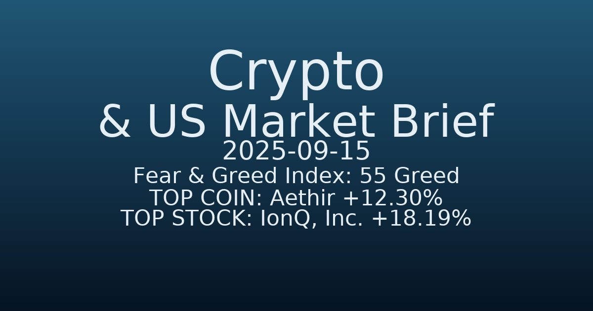 코인·미증시 요약 (Crypto & US Market Brief) (2025-09-15)
