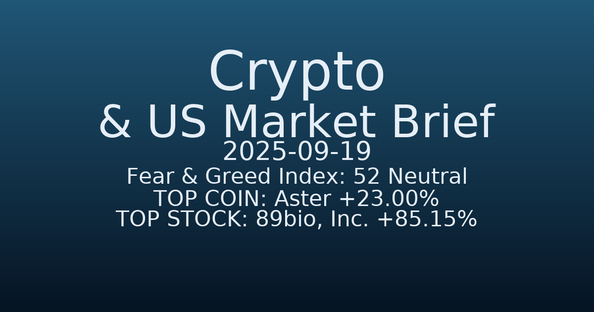 코인·미증시 요약 (Crypto & US Market Brief) (2025-09-19)