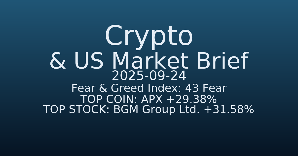 코인·미증시 요약 (Crypto & US Market Brief) (2025-09-24)