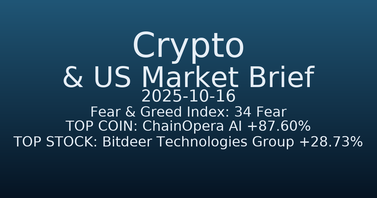 코인·미증시 요약 (Crypto & US Market Brief) (2025-10-16)