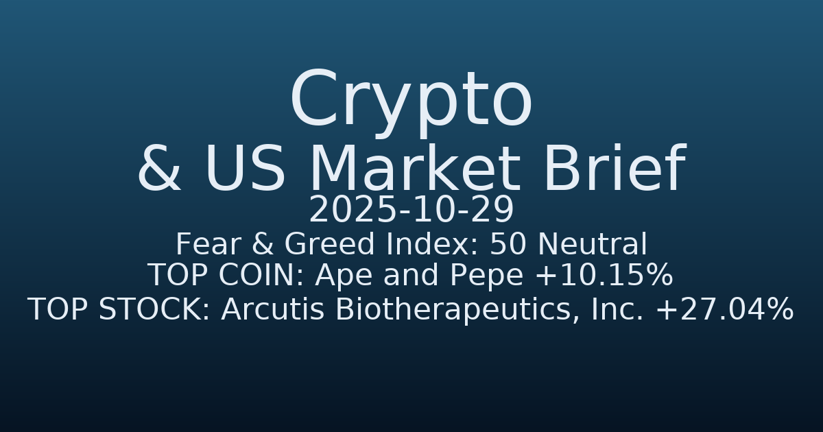 코인·미증시 요약 (Crypto & US Market Brief) (2025-10-29)