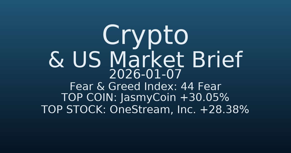 코인·미증시 요약 (Crypto & US Market Brief) (2026-01-07)