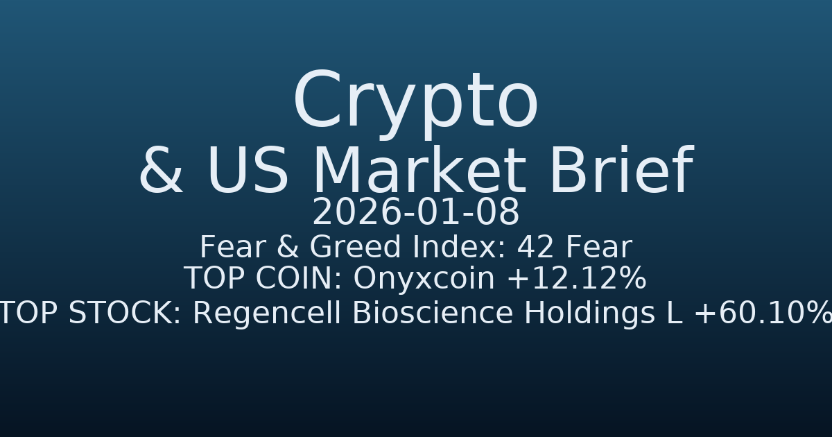 코인·미증시 요약 (Crypto & US Market Brief) (2026-01-08)