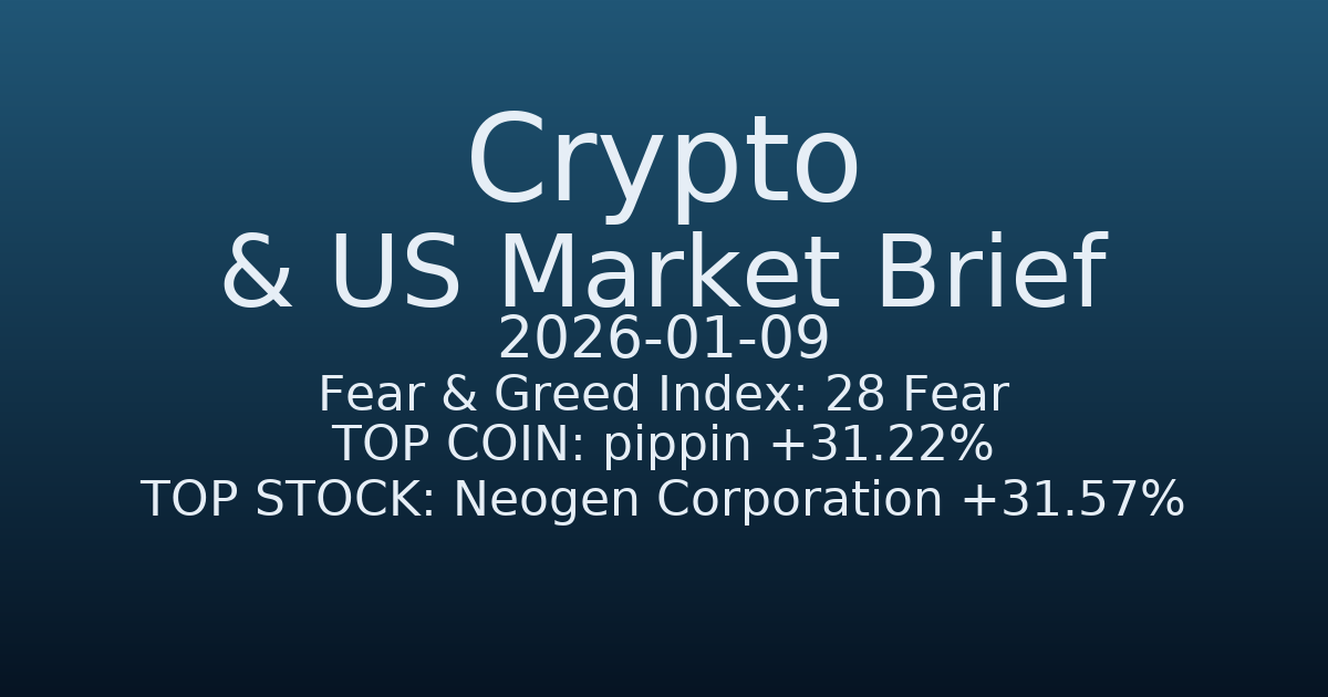 코인·미증시 요약 (Crypto & US Market Brief) (2026-01-09)
