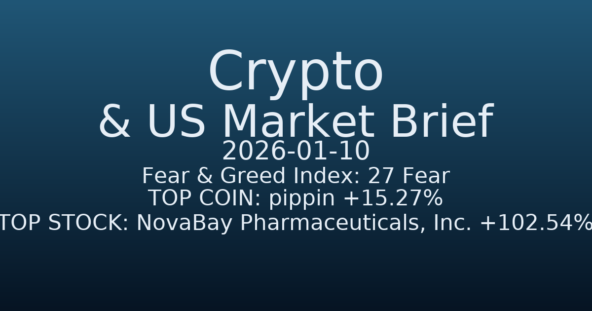코인·미증시 요약 (Crypto & US Market Brief) (2026-01-10)