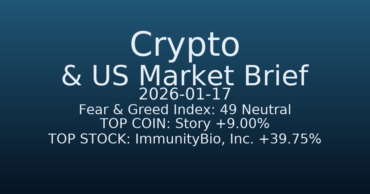 코인·미증시 요약 (Crypto & US Market Brief) (2026-01-17)