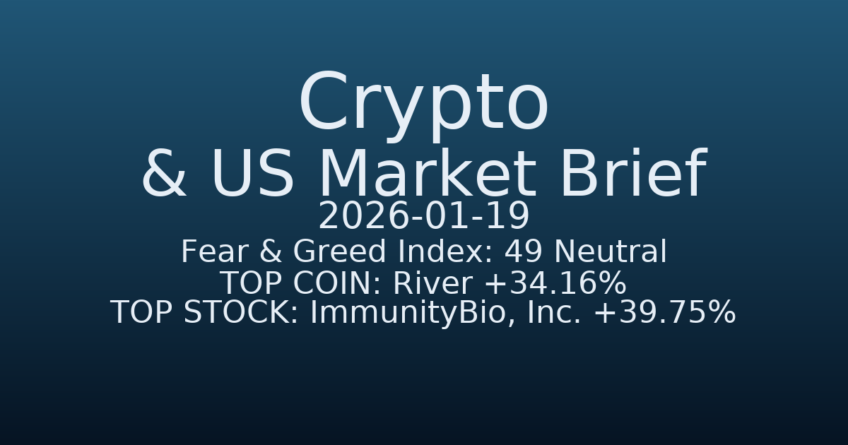 코인·미증시 요약 (Crypto & US Market Brief) (2026-01-19)