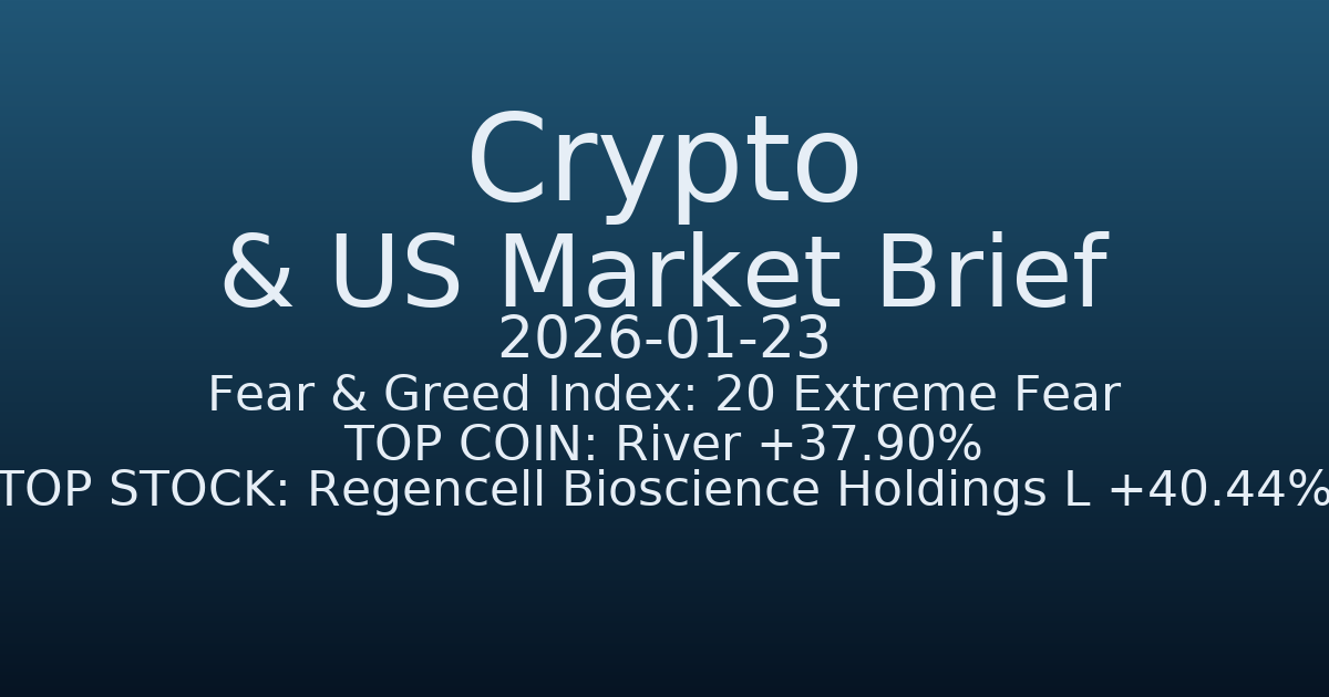 코인·미증시 요약 (Crypto & US Market Brief) (2026-01-23)