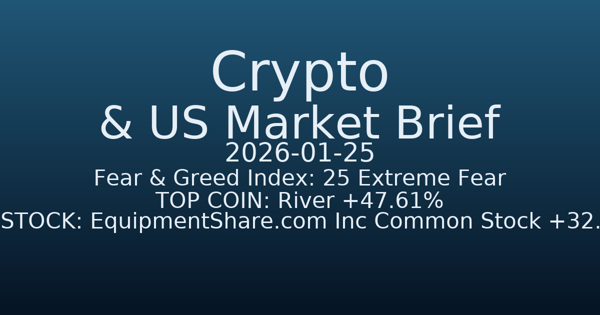 코인·미증시 요약 (Crypto & US Market Brief) (2026-01-25)