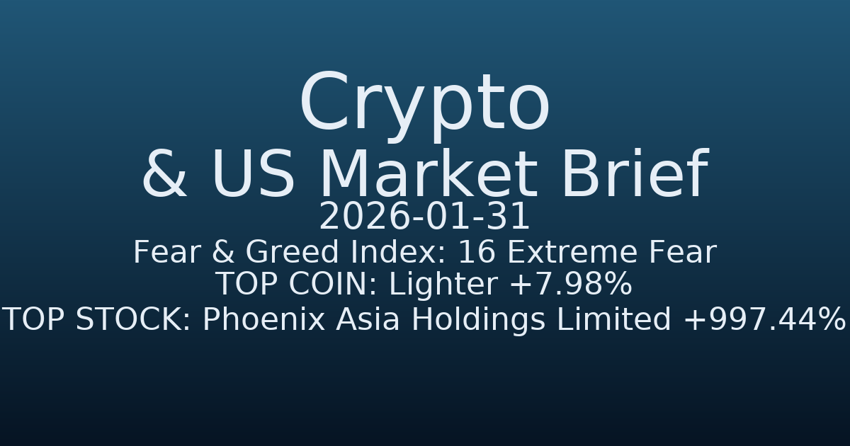 코인·미증시 요약 (Crypto & US Market Brief) (2026-01-31)