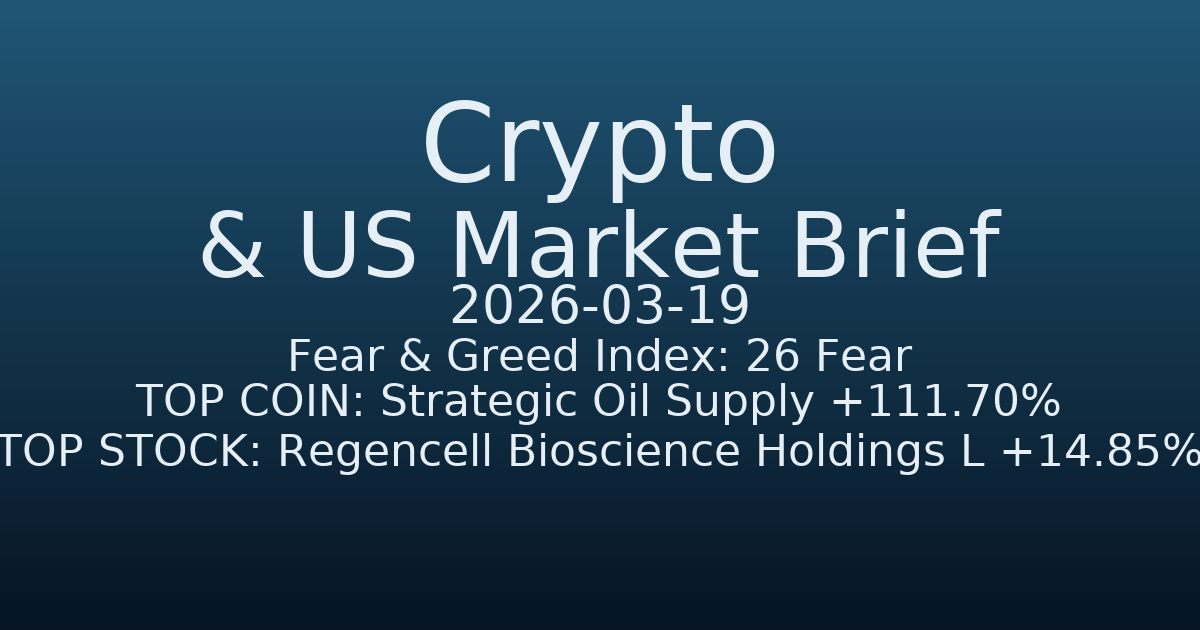 코인·미증시 요약 (Crypto & US Market Brief) (2026-03-19)