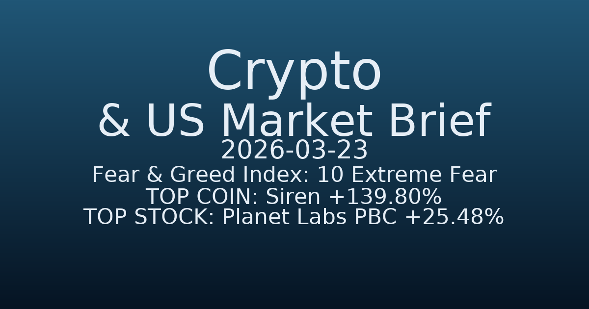 코인·미증시 요약 (Crypto & US Market Brief) (2026-03-23)