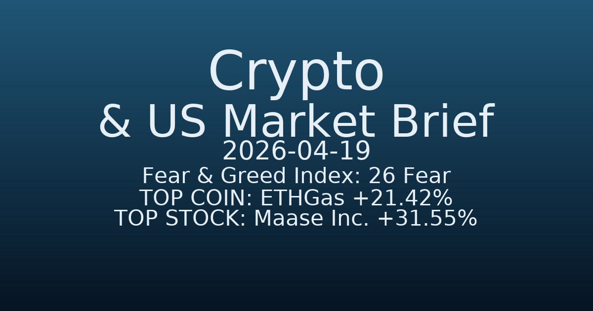 코인·미증시 요약 (Crypto & US Market Brief) (2026-04-19)