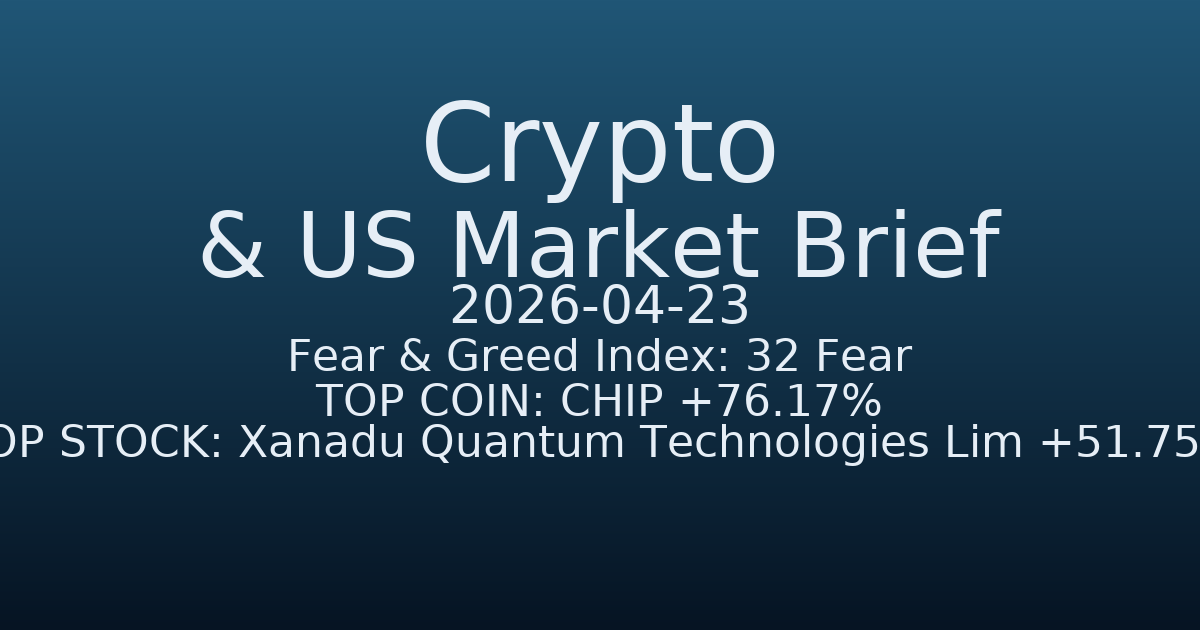 코인·미증시 요약 (Crypto & US Market Brief) (2026-04-23)