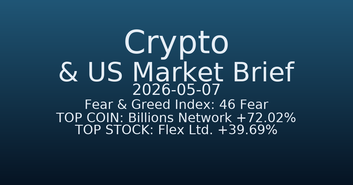 코인·미증시 요약 (Crypto & US Market Brief) (2026-05-07)