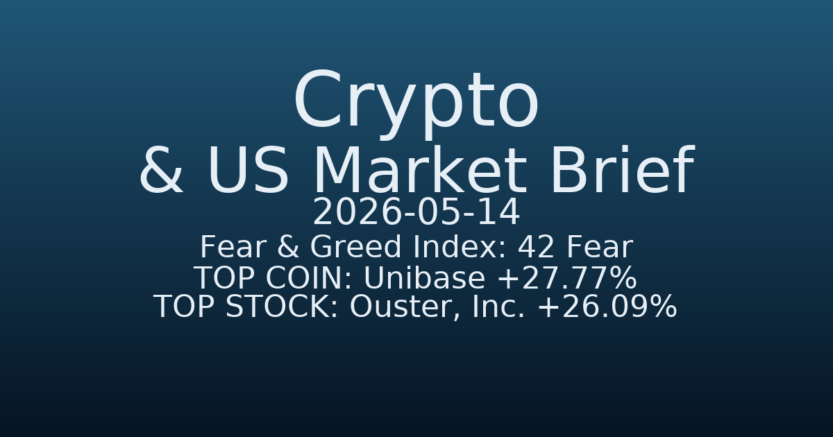 코인·미증시 요약 (Crypto & US Market Brief) (2026-05-14)